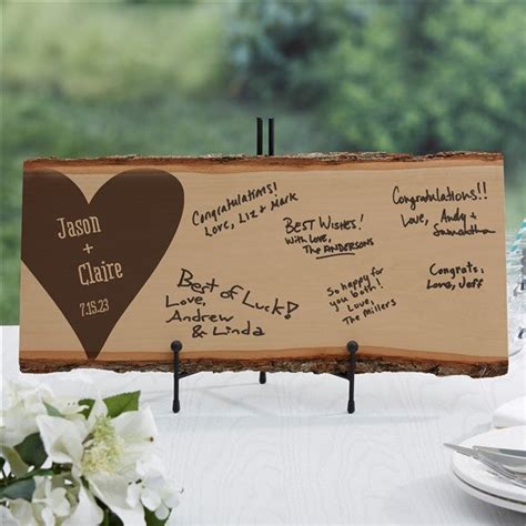 Personalized Wood Wedding Guest Book