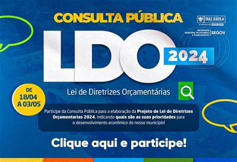 Prefeitura de Dias d Ávila lança consulta pública online para