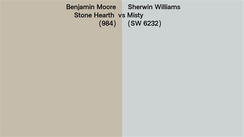 Benjamin Moore Stone Hearth 984 Vs Sherwin Williams Misty SW 6232