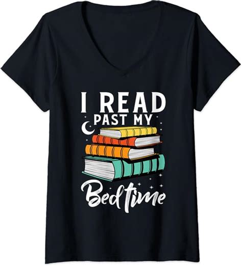 Womens I Read Past My Bedtime V Neck T Shirt Uk Fashion