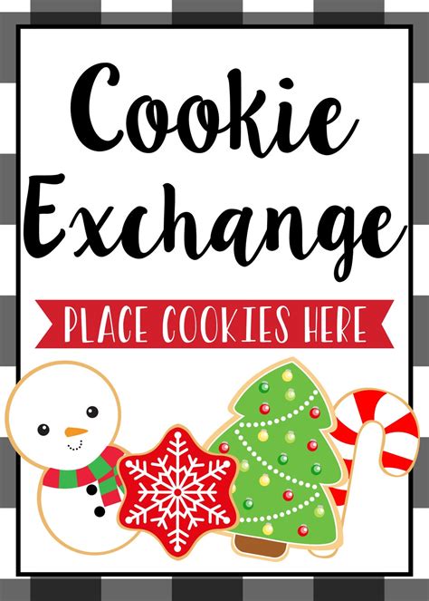 Christmas Cookie Exchange Sign Cookie Swap Party Decor Christmas