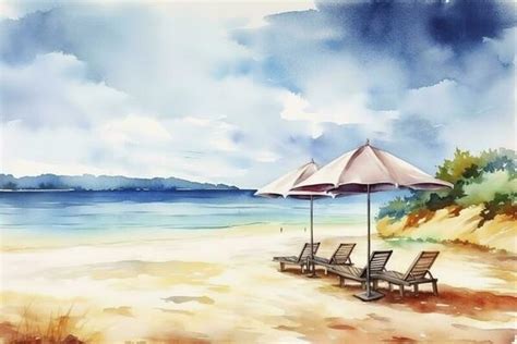 Watercolor Beach Background Stock Photos, Images and Backgrounds for ...