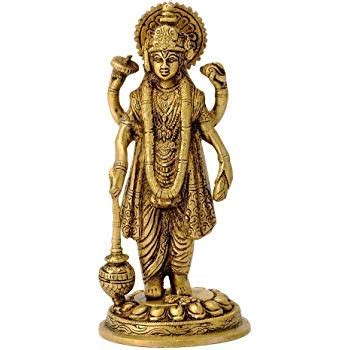 Buy Astadhatu Metals Made Shri Maha Vishnu Brass Idol Online At Low