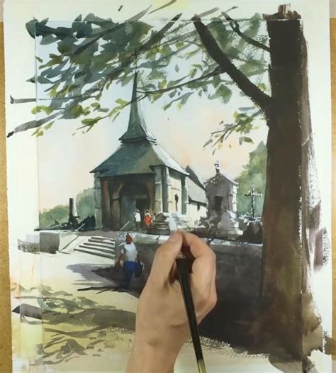 Watercolor street scene demonstration – Artofit