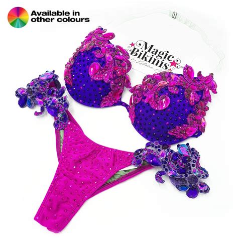Quick Ship Bikini Two Tone Glam Diva Deluxe Suit Magic Bikinis Custom Competition Suits