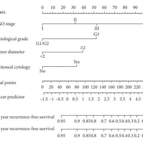 Nomograms For Predicting 3 And 5 Year Recurrence Free Survival RFS