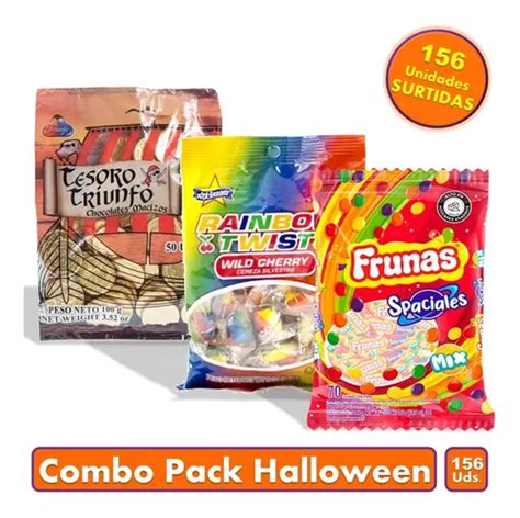 Combo Dulces Halloween Chocolates Gomitas X156 Uds