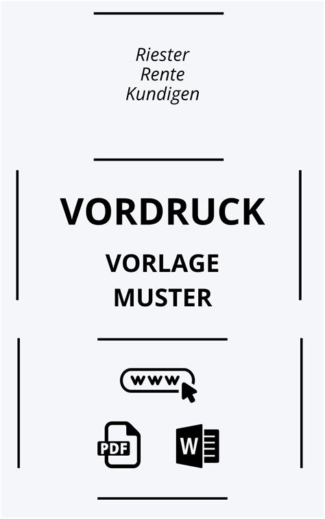 Riester Rente Kündigen - Vordruck
