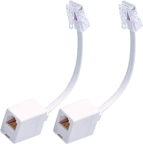 Buy Rj45 To Rj11 Converter Adapter 2 Pack Telephone Rj11 6p4c Female To Rj45 Ethernet 8p8c Male