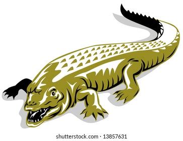 Crocodile Mascot Whole Body Stock Vector Royalty Free 1888556857