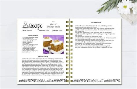 Black And White Recipe Book Template Editable Recipe Pages Doc