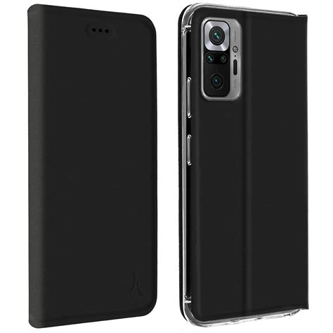 Akashi Etui Folio Porte Carte Noir Xiaomi Redmi Note 10 Pro Altfxiaredn10pbk Achat Coque