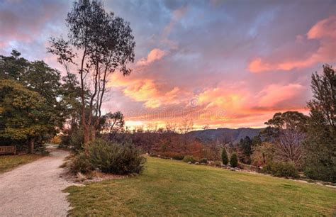 Autumn Sunset Blue Mountains Nsw Australia Stock Photo Image Of Great