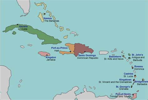 Printable Map Of Caribbean Islands