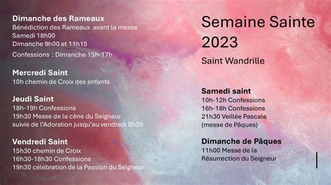 Horaires Semaine Sainte Paroisse Saint Wandrille Du Pecq