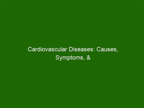 Cardiovascular Diseases Causes Symptoms And Treatment Options Health