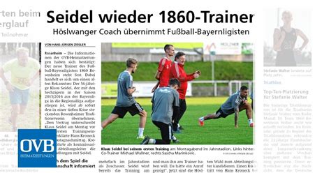 Seidel Wieder Trainer Ovb Heimatzeitungen