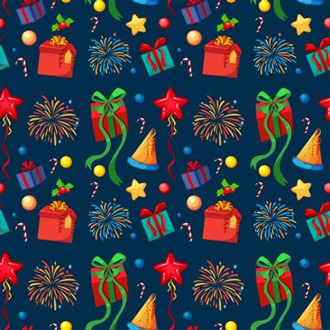 New Year Seamless Pattern Vector Art At Vecteezy