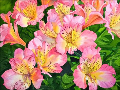 Watercolor Flowers By Krzysztof Kowalski Floral Paintings Kwiaty