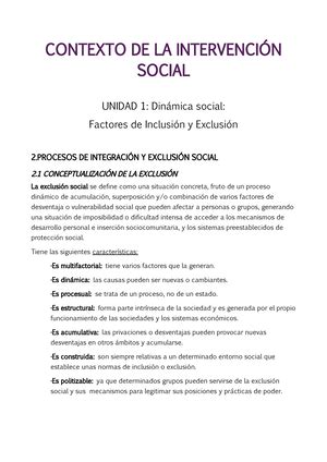 PDF Contexto de la intervención social Tema 1 La intervención