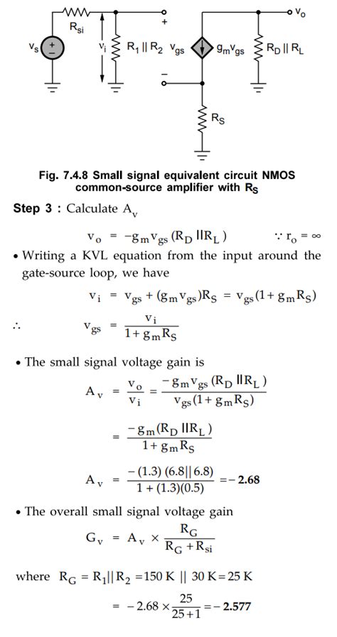 Analysis Of Common Source Cs Amplifier Equivalent Circuit Solved Example Problems Mosfet