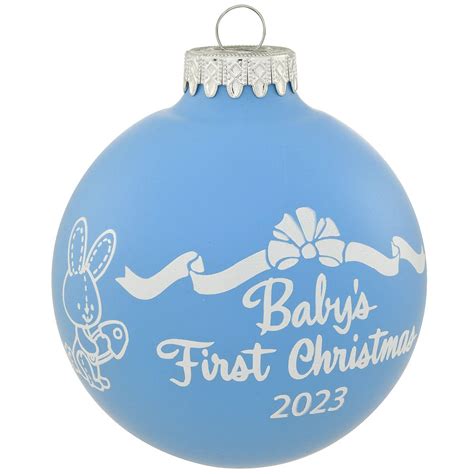 Baby's First Christmas 2023 Blue Glass Ornament