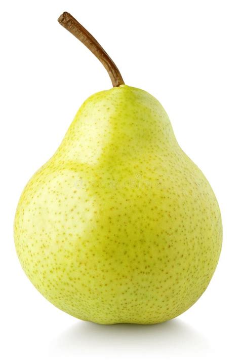 Red Yellow Pear Fruit With Leaf Isolated On White Stock Photo Image