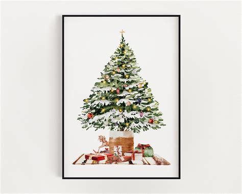 Christmas Print Christmas Tree Wall Art Festive Print Etsy Uk