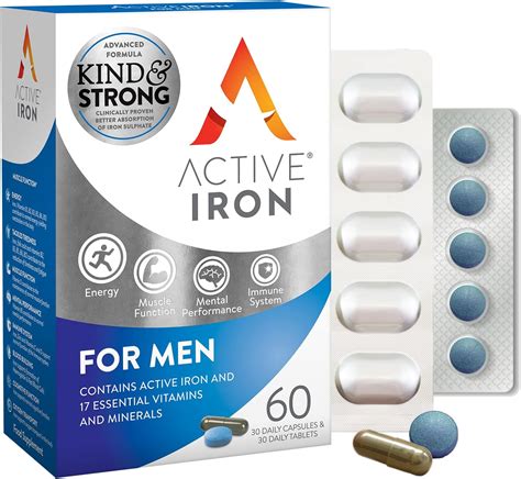 Active Iron For Men 30 Iron Capsules 30 Multivitamin Tablets Iron