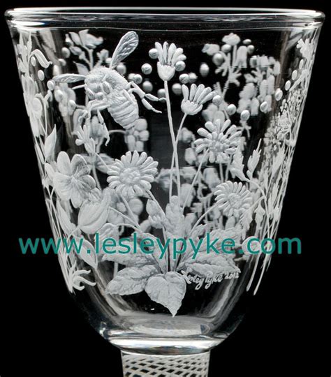 Lesley Pyke Engraved Glass Glass Engraving Painting Glassware Crystal Glassware