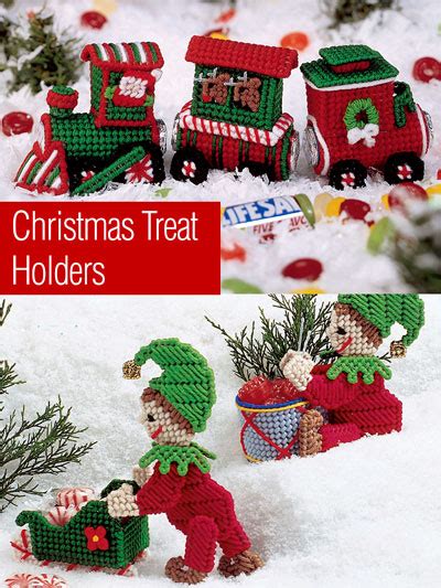 Plastic Canvas Christmas Treat Holders