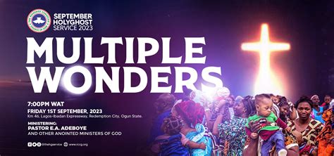 Live Rccg September Holy Ghost Service Theme Multiple Wonders