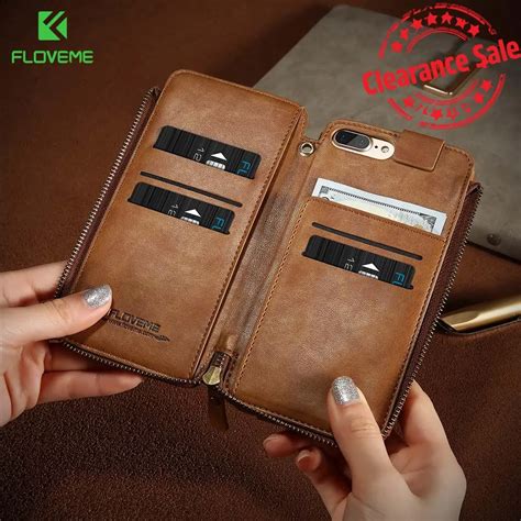 FLOVEME Business PU Leather Wallet Case For IPhone 6 6S 7 Plus Leather