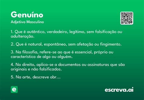 O Que Significa Genuino