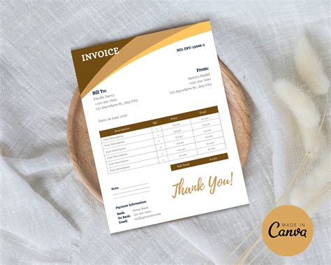 Editable Business Invoice Template For Small Business Printable And