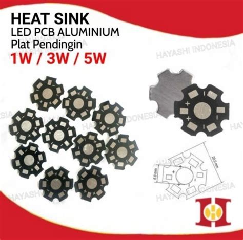 Jual Heat Sink Star Pcb Aluminium Plat Pendingin Hpl Led Heatsink W W