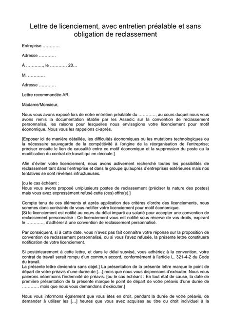 Lettre de licenciement téléchargement gratuit documents PDF Word et