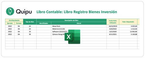 Plantilla libro registro de bienes inversión Descarga GRATIS