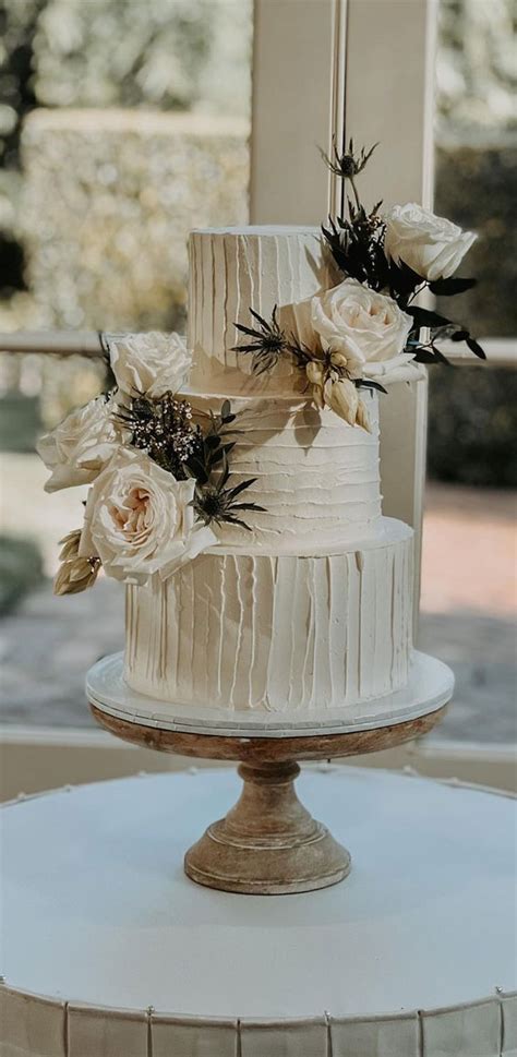 50 Beautiful Wedding Cakes In 2022 Textured White Buttercream Cake