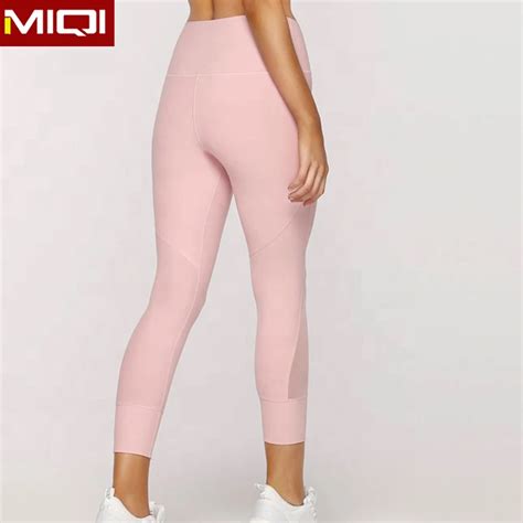 Pink 7 8 Length Gym Tight Woman Compression Leggings Sexy Mesh Camel Toe Activewear Leggings