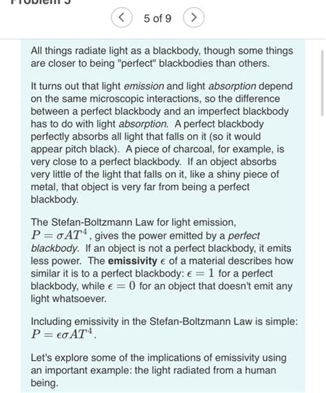 Solved All Things Radiate Light As A Blackbody Chegg