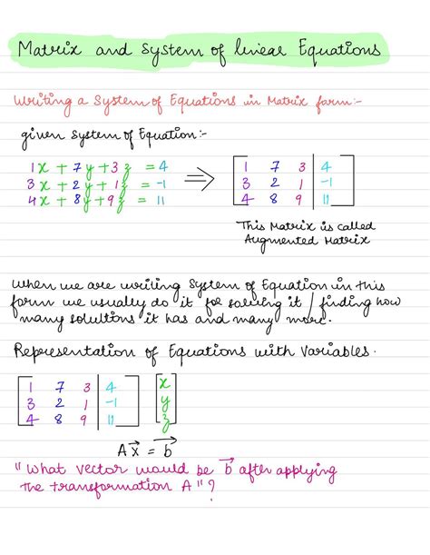 Linear Algebra Notes Math1002 Linear Algebra Usyd Thinkswap