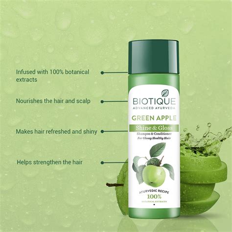 green apple smooth hair shampoo conditioner biotique