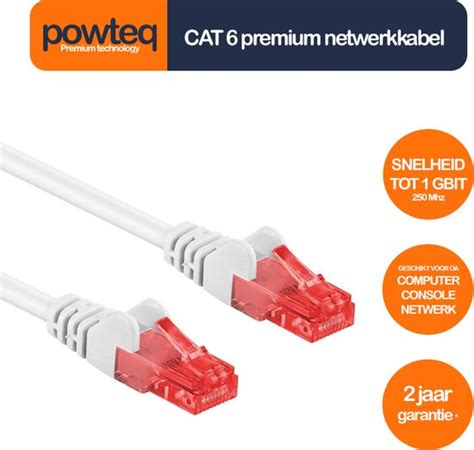 Powteq Meter Premium Utp Patchkabel Cat Wit Netwerkkabel