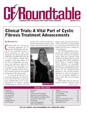 Fillable Online Clinical Trials A Vital Part Of Cystic Fibrosis