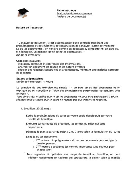 Fiche M Thode Analyse De Documents