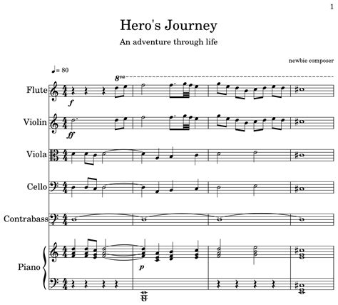 Hero S Journey Sheet Music For Flute Violin Viola Cello