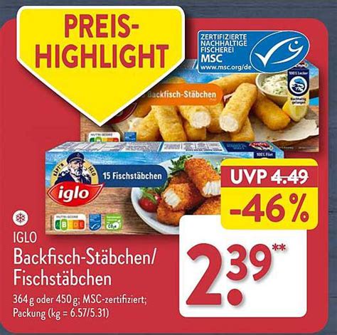 Iglo Backfisch stäbchen Fischstäbchen Angebot bei ALDI Nord 1Prospekte de