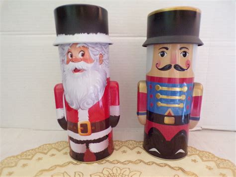 Vintage Nutcracker Tin Man Soldier and Santa Claus With Coin Slot in His Marching Hat, Pair of ...