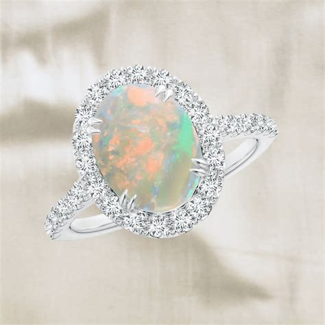 Blue Opal Engagement Ring